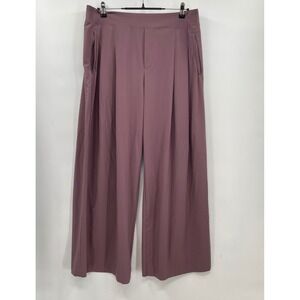 Athleta Wide Leg Pants‎ Womens 16 Mauve Purple Cropped Dress Career